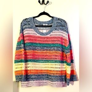 NWT Gap cotton multicolored sweater. Size XL.